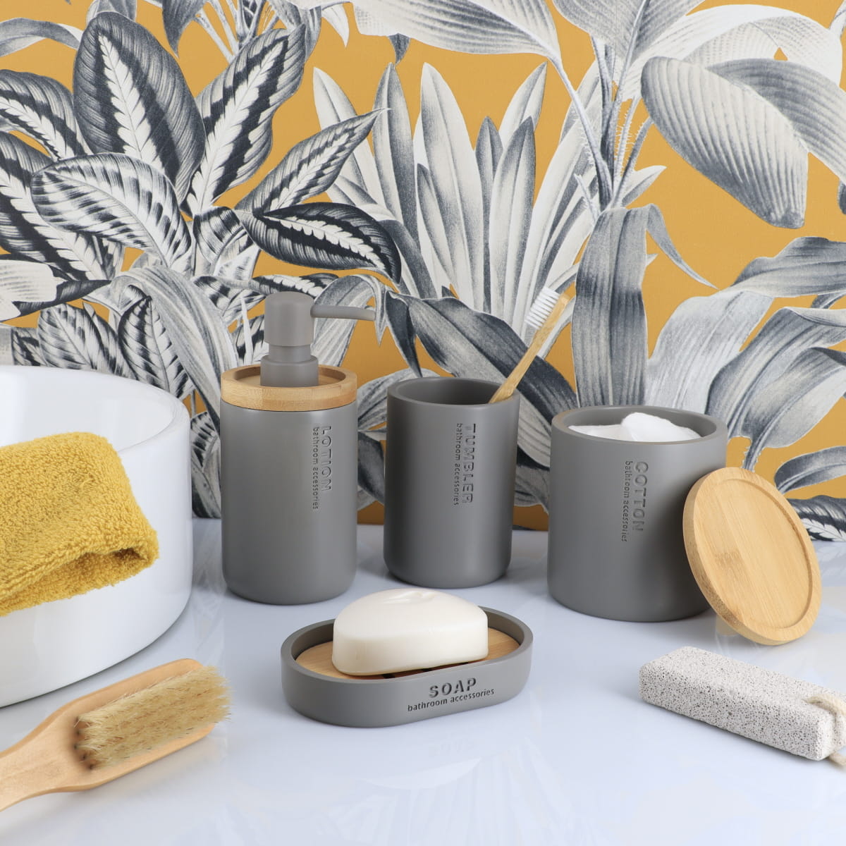 Zeephouder polyresin grijs naturel