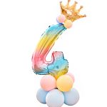 Ballonnenset regenboog 16-delig Cijfer 4