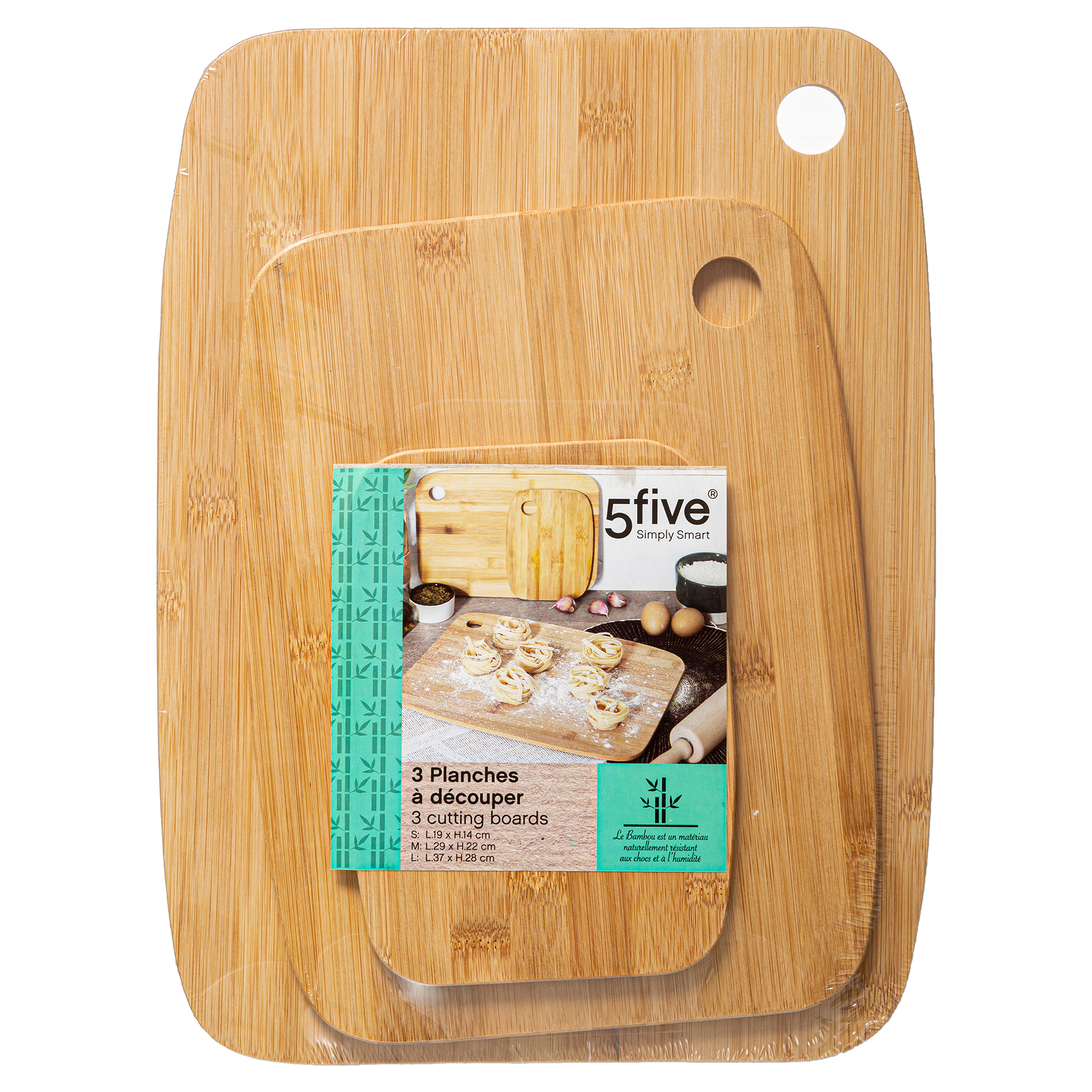 Bamboe snijplanken set van 3 (19/22/37cm)