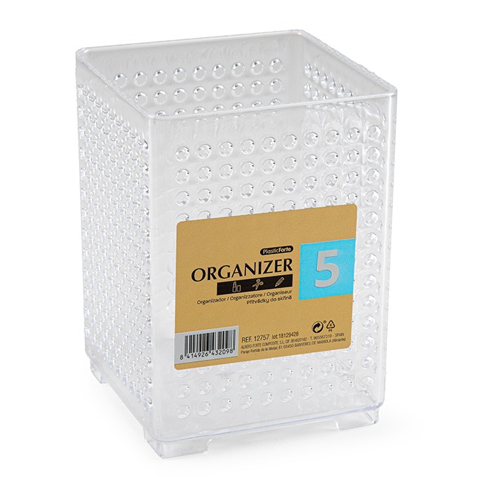 Bureau organizer transparant 7,5x7,5x10,5cm