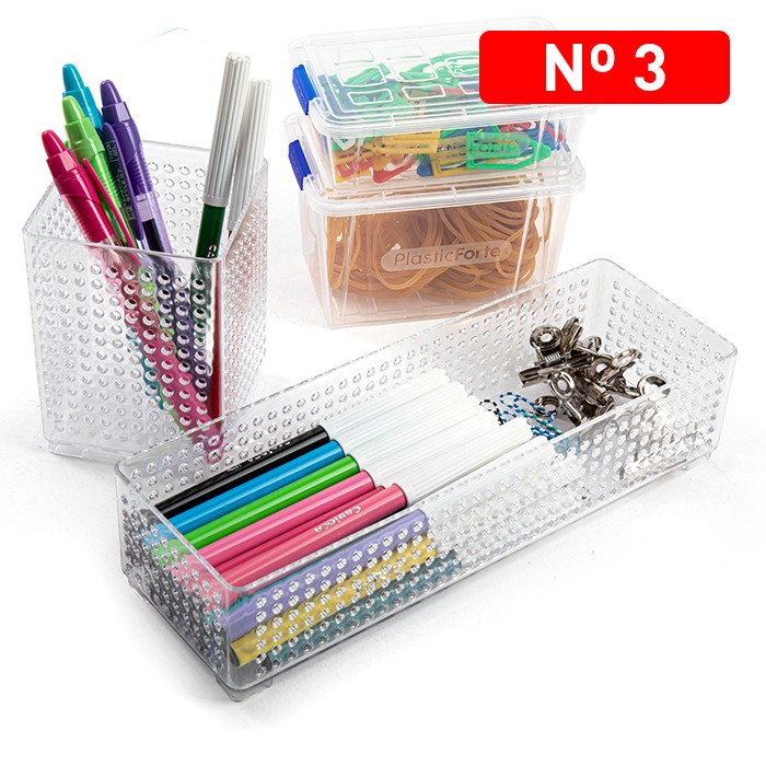 Bureau organizer transparant 7,5x7,5x10,5cm
