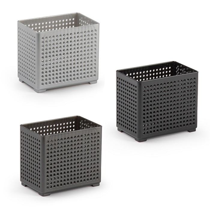 Bureau organizer zilver/grijs/antraciet 8x12x10,5cm