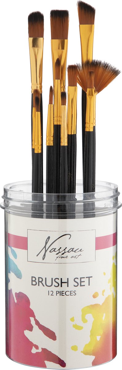 Tekenkwasten set in koker plat-rond 12-dlg