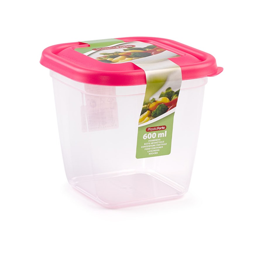 Vershoudbak vierkant 600ml