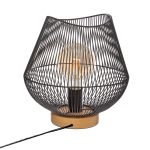 Bedrade tafellamp “Jena” zwart-naturel H28cm