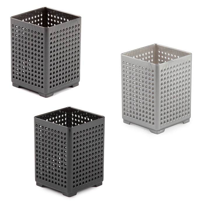 Bureau organizer zilver/grijs/antraciet 7,5x7,5x10,5cm