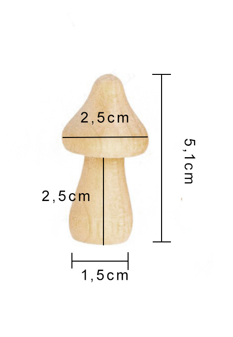 Houten paddenstoelen H5,1cm