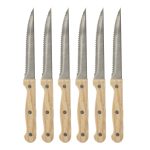 Houten steakmessen set van 6