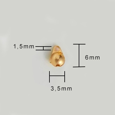 Kalotjes met oog rose goud 6*3,5mm-120st