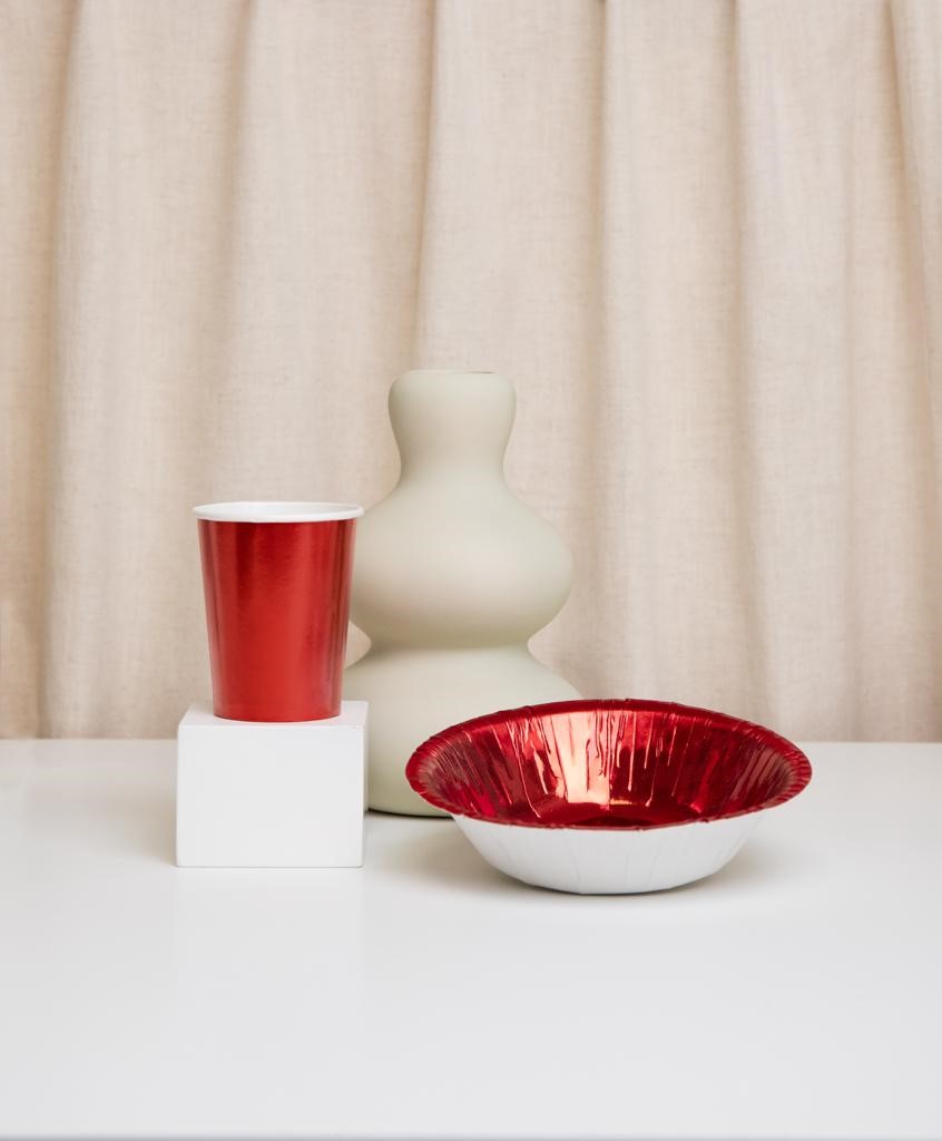 Kommen soja metallic-rood 350ml