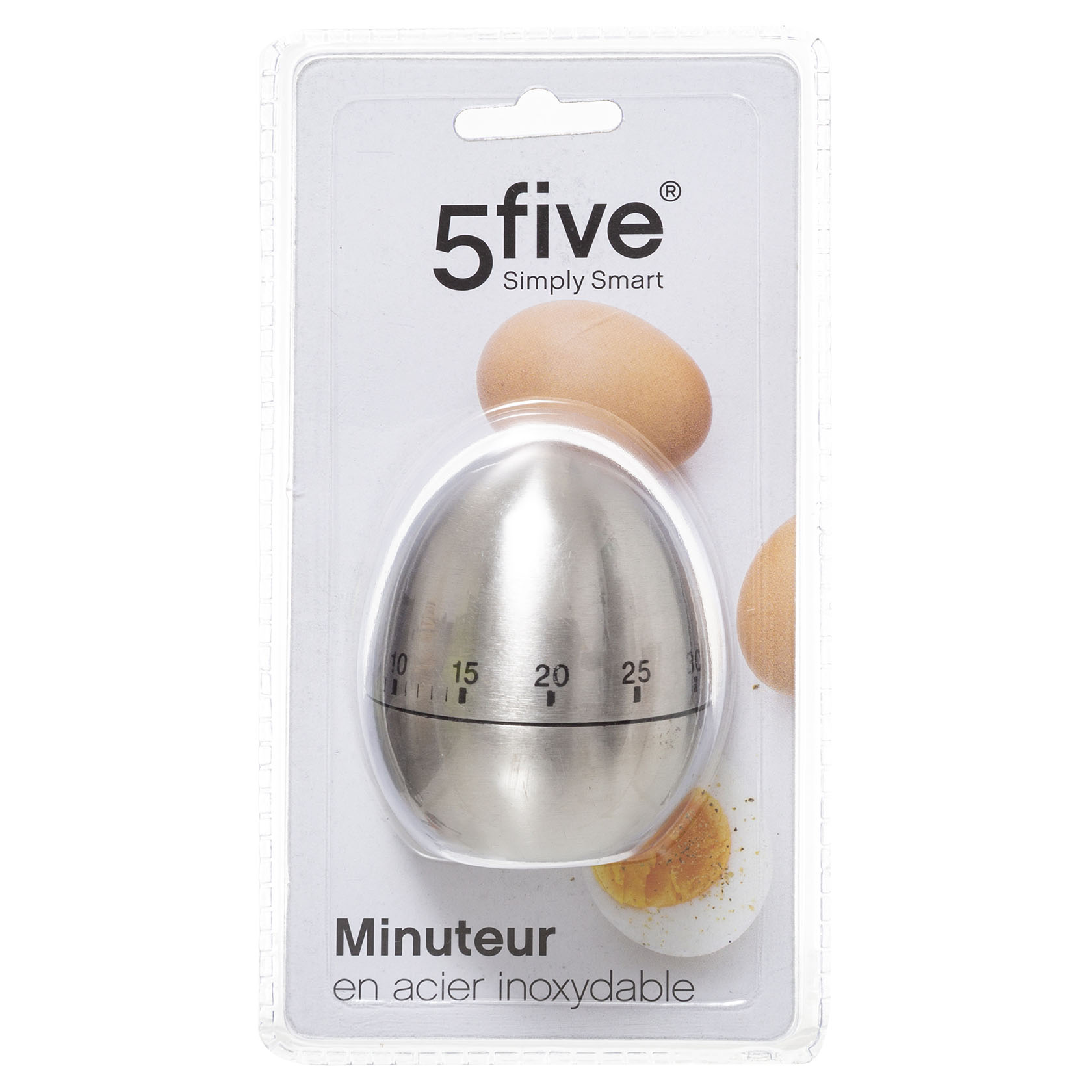 Kookwekker analoog ei-vorm RVS