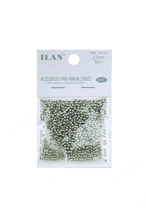 Kralen zilver 2,5mm c.a.850st