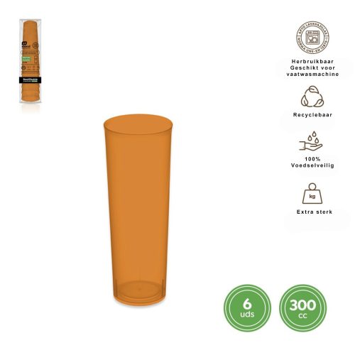 Longdrink glas soja oranje 300ml