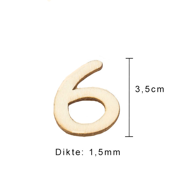 Mini houten nummers H.3,5cm c.a.40st