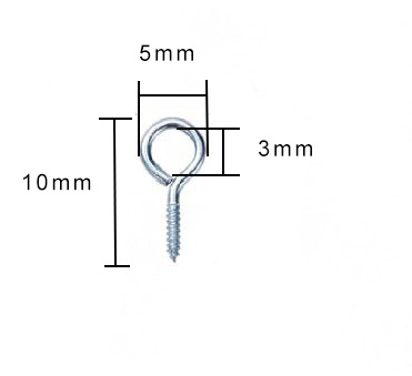 Mini schroefogen zilver 10mm