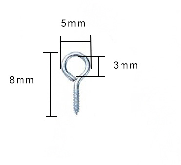 Mini schroefogen zilver 8mm