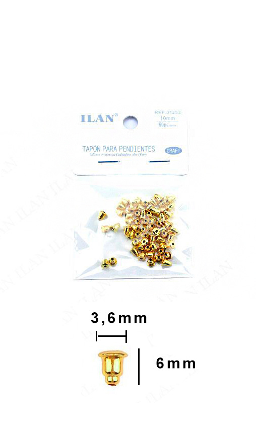 Oorbelsluitingen goud metaal ø3,6*6mm