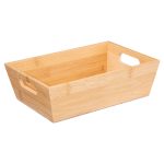 Opbergbak brood bamboe met handvat 23x16cm