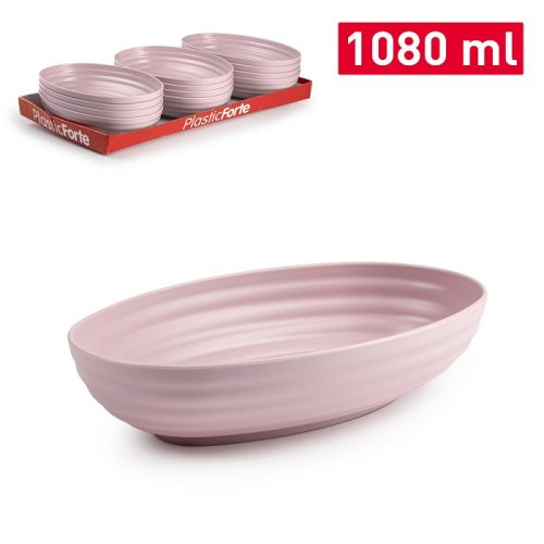 Ovale schaal kunststof roze 1080ml