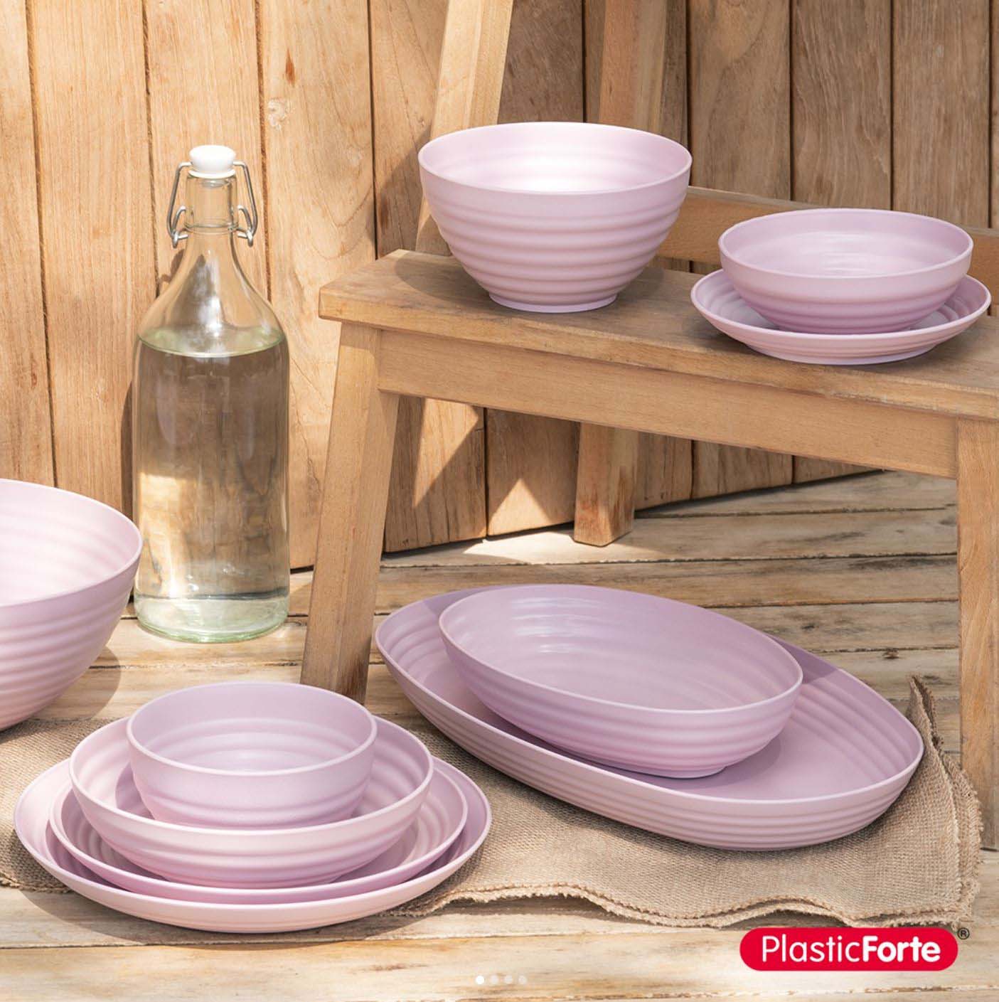 Ovale schaal kunststof roze 1080ml