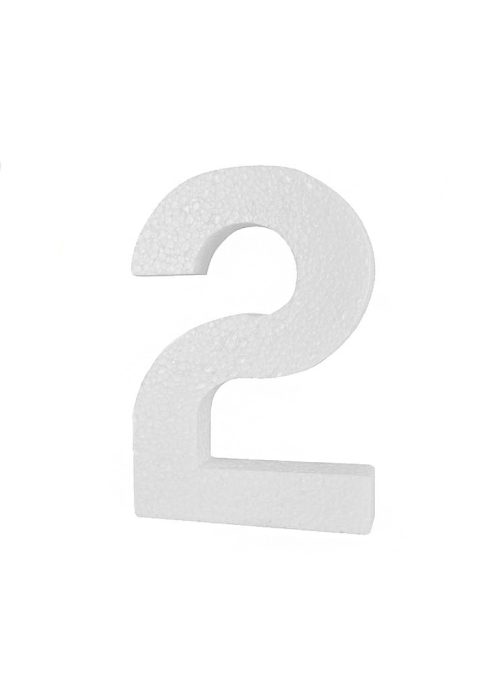 Piepschuim cijfer 2 (30cm)