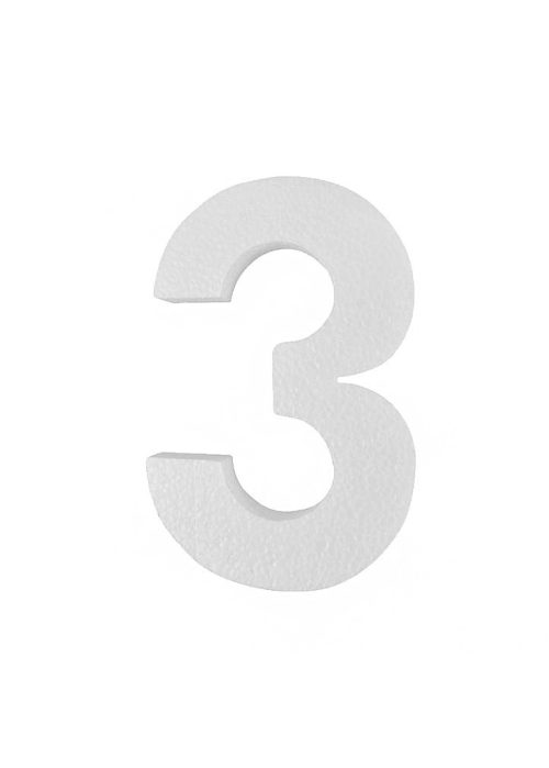 Piepschuim cijfer 3 (30cm)