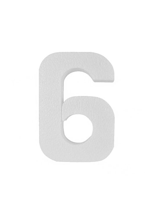 Piepschuim cijfer 6 (30cm)