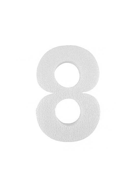 Piepschuim cijfer 8 (30cm)
