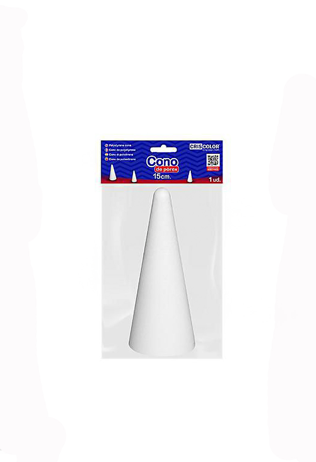 Piepschuim kegel wit 15cm