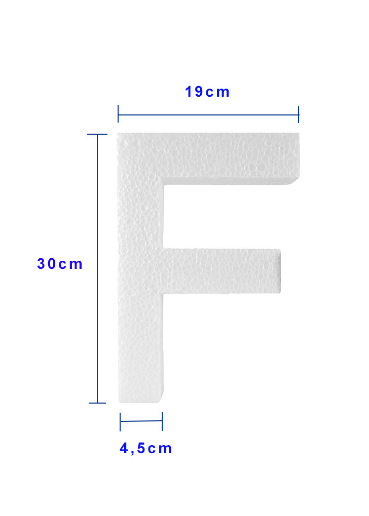 Piepschuim letter F 30cm