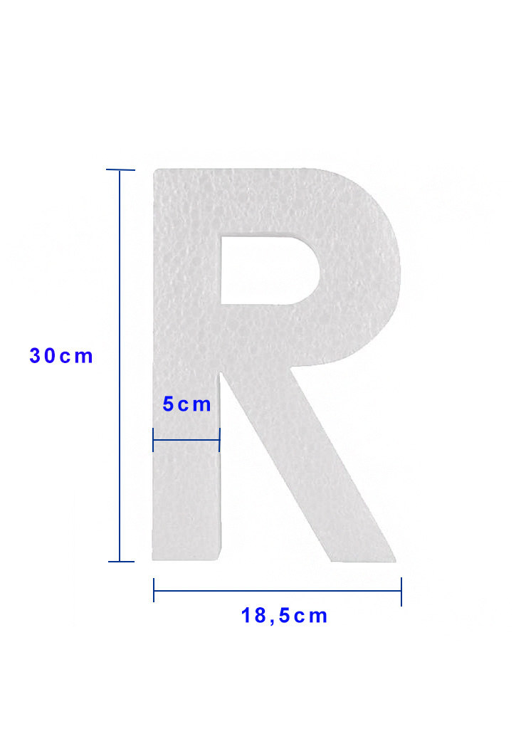 Piepschuim letter R 30cm