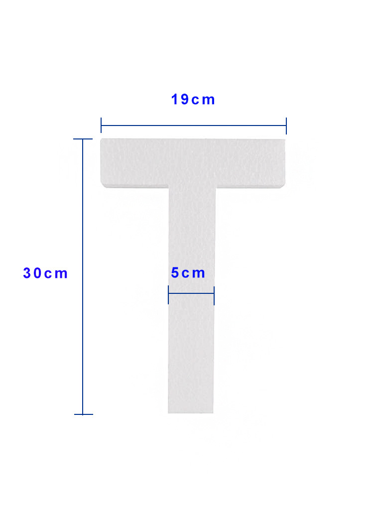 Piepschuim letter T 30cm