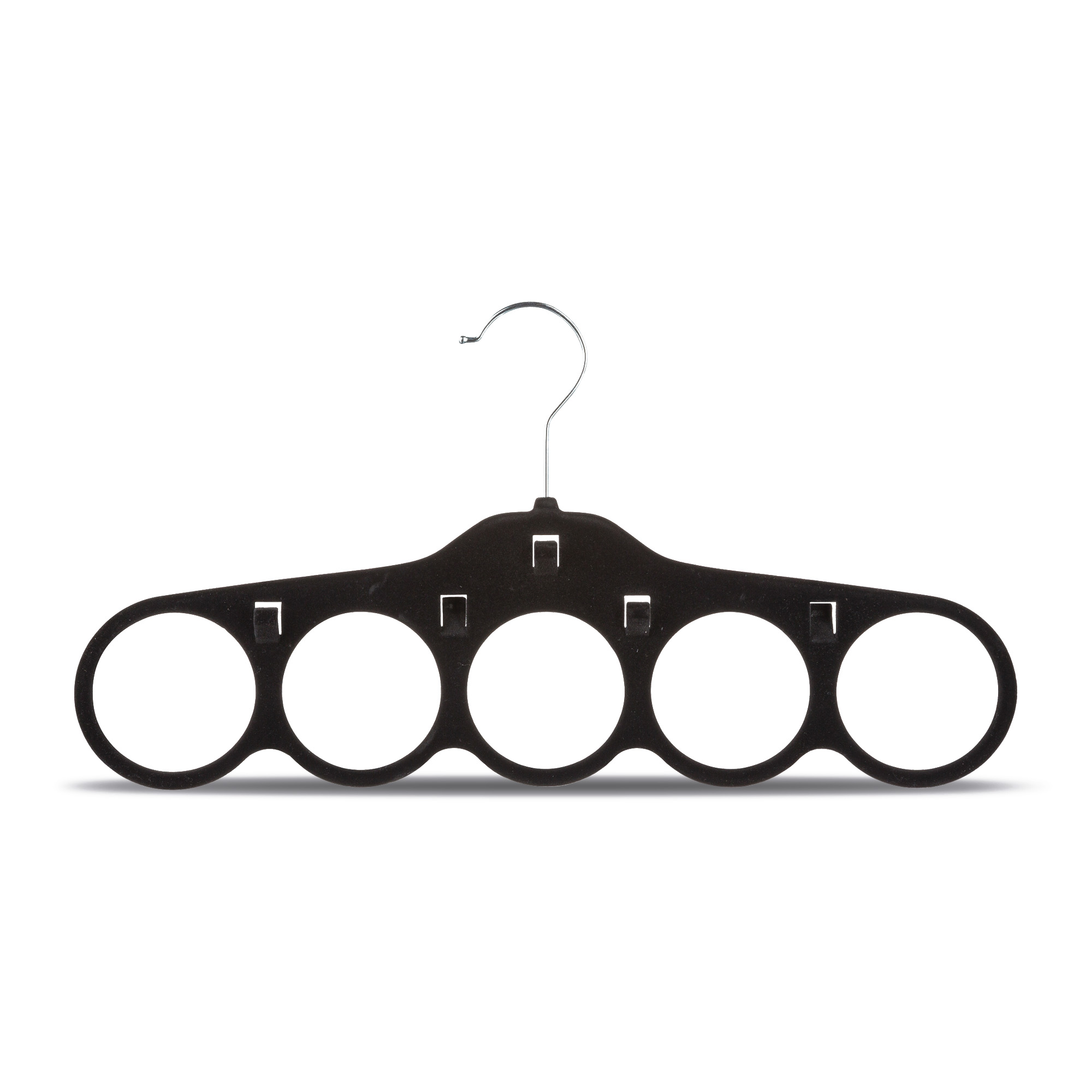 Sjaalhanger met haken fluweel zwart