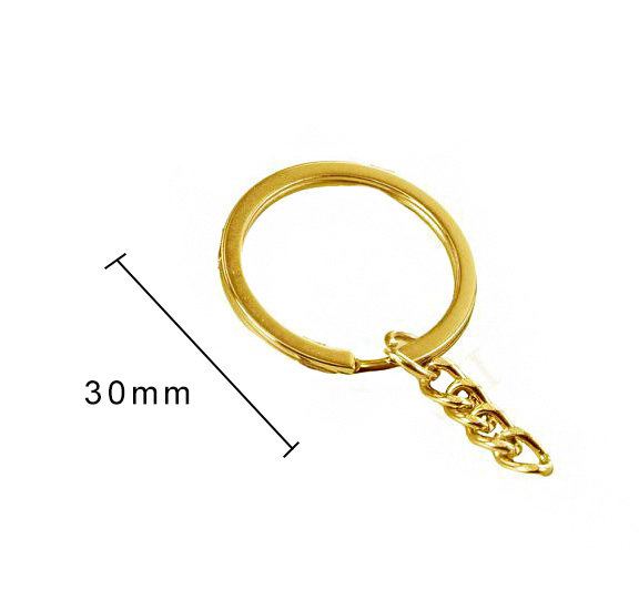 Sleutelhanger goud metaal 30mm