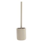 Toiletborstel met geribbelde polyresin houder taupe