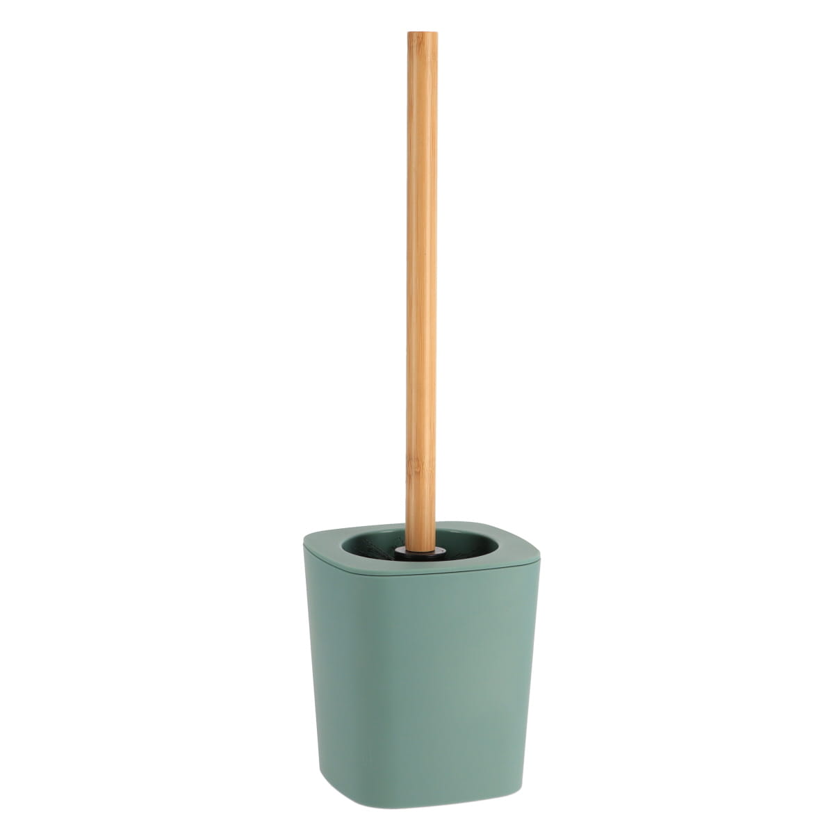 Toiletborstel met houder bamboe-kunststof salie groen-naturel