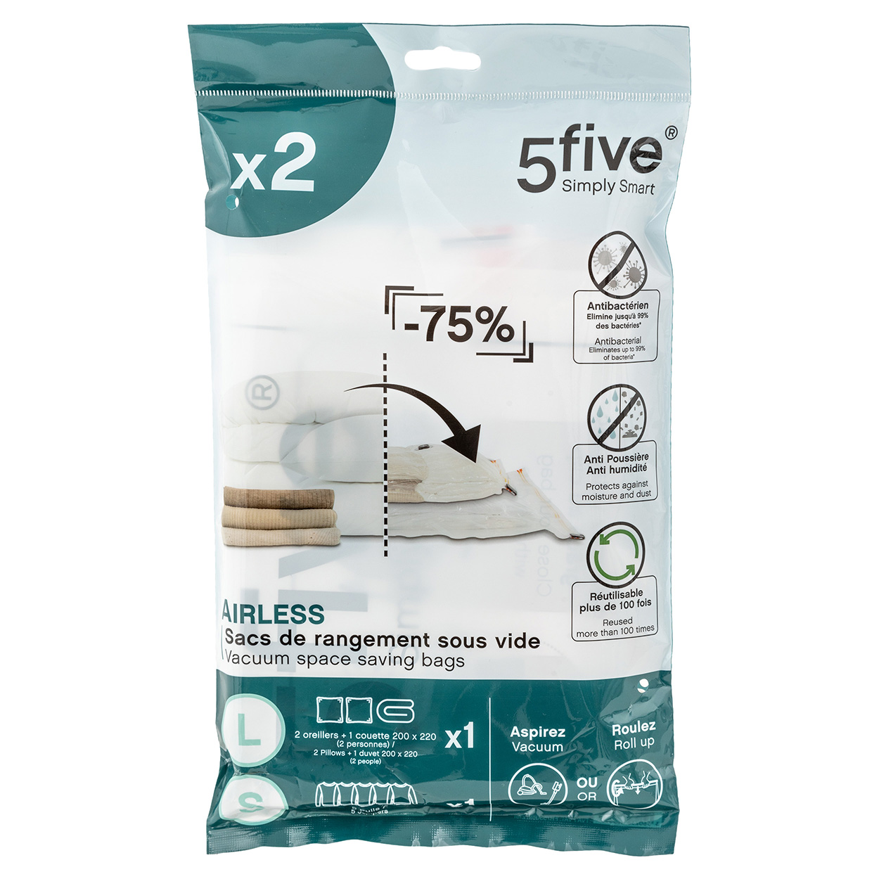 Vacuum opbergzakken 2 stuks (1S + 1L)