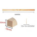 Vierkante houten knutselstokjes 16*16*300mm