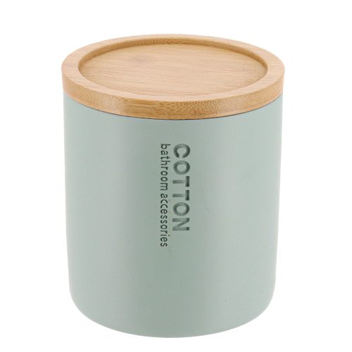 Wattenhouder polyresin bamboe Eucalyptus-groen naturel