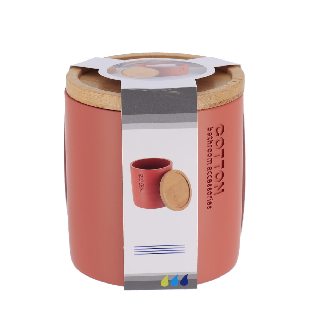 Wattenhouder polyresin bamboe terracotta naturel