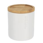 Wattenhouder polyresin bamboe wit naturel