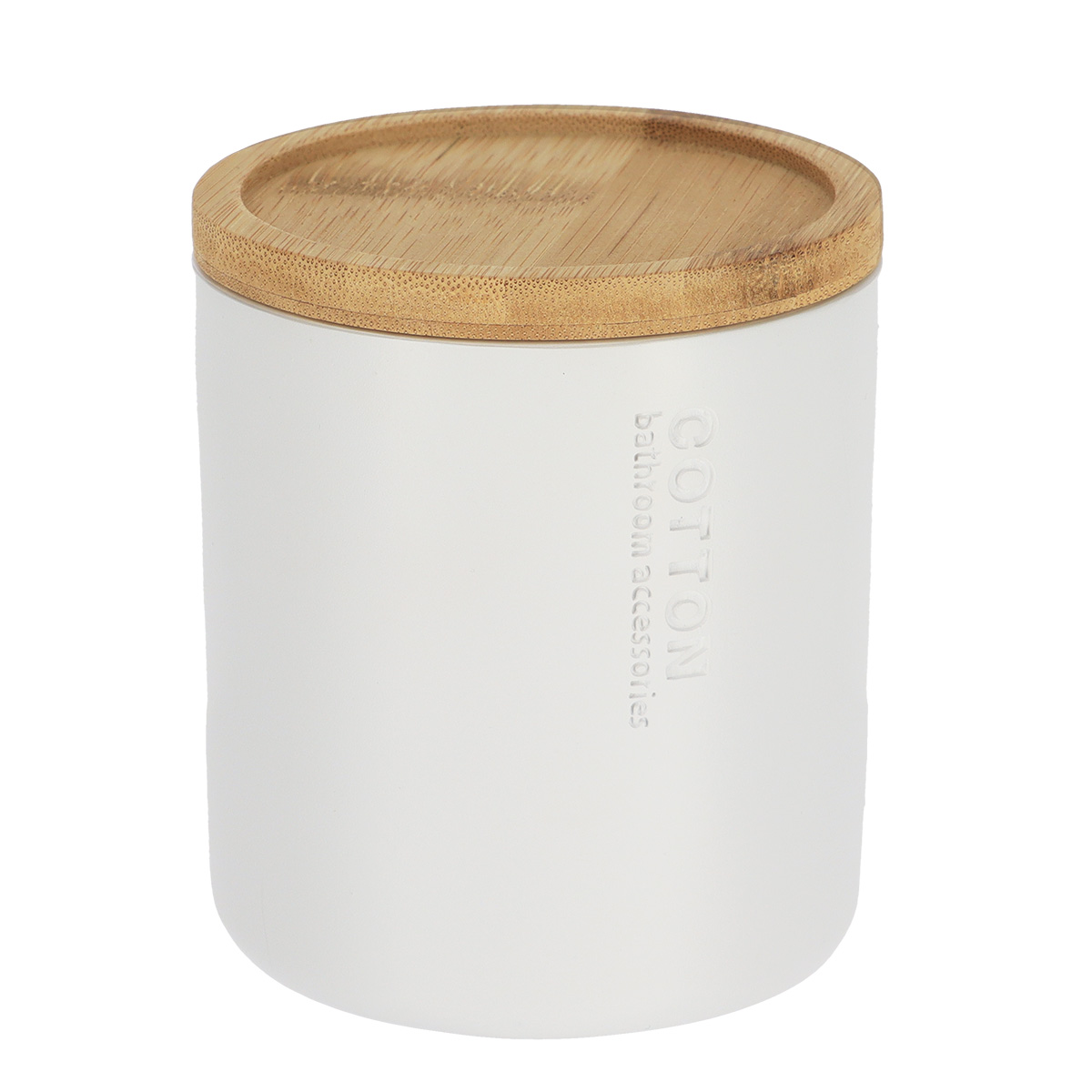 Wattenhouder polyresin bamboe wit naturel