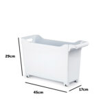Opbergbox met wieltjes wit 45x17x29cm