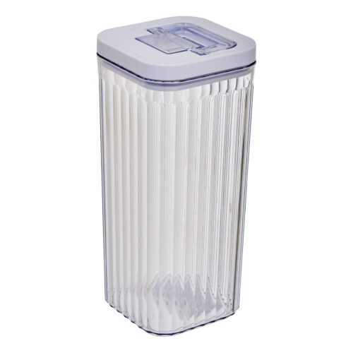 Voorraadbus kunststof transparant-wit 1,5L