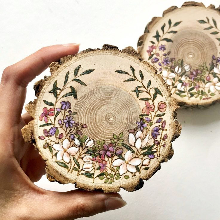 Boomschijf rond 8cm/2 stuks