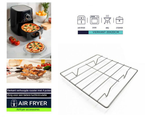 Grillrooster airfryer vierkant 20x20cm