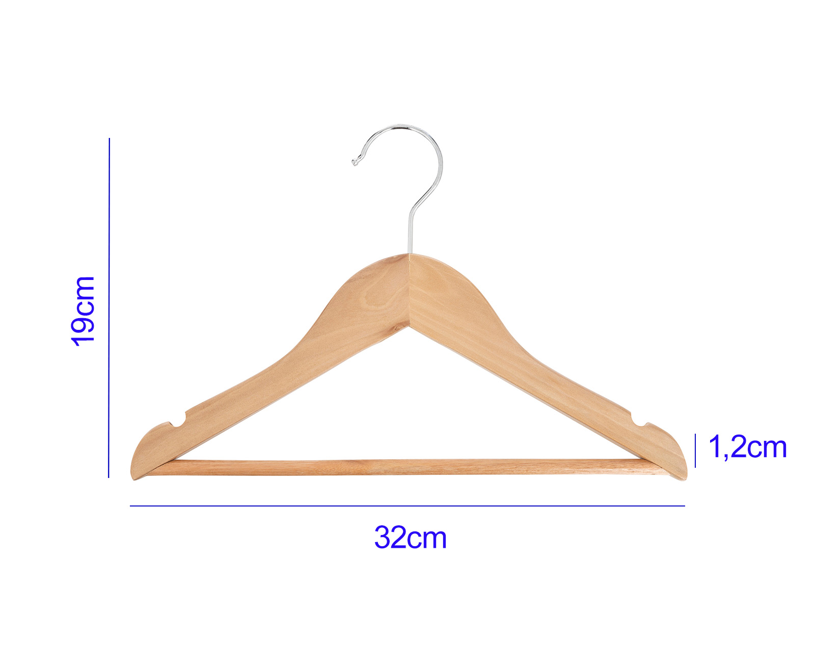 Houten kinderkledinghangers 32cm 4st