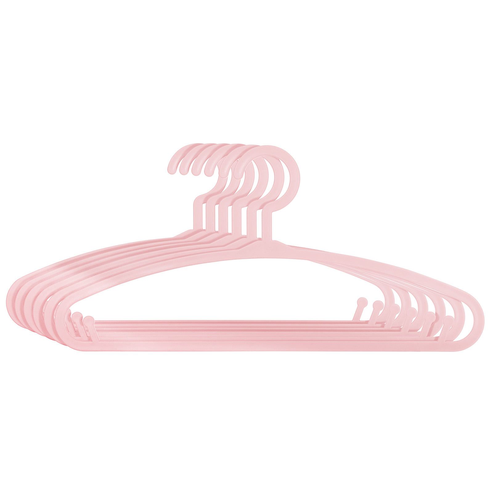 Kinderkledinghangers roze kunststof 28,5cm 6st