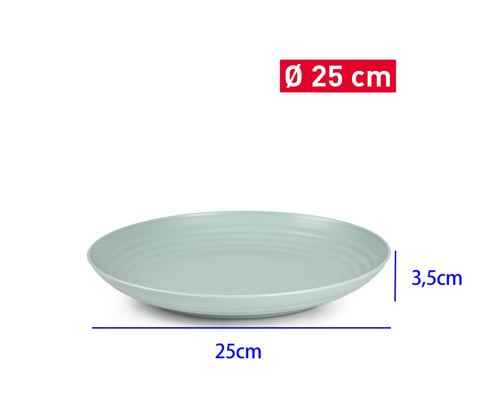 Bord kunststof groen Ø25 cm