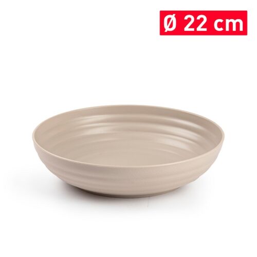 Diep bord kunststof taupe Ø22cm
